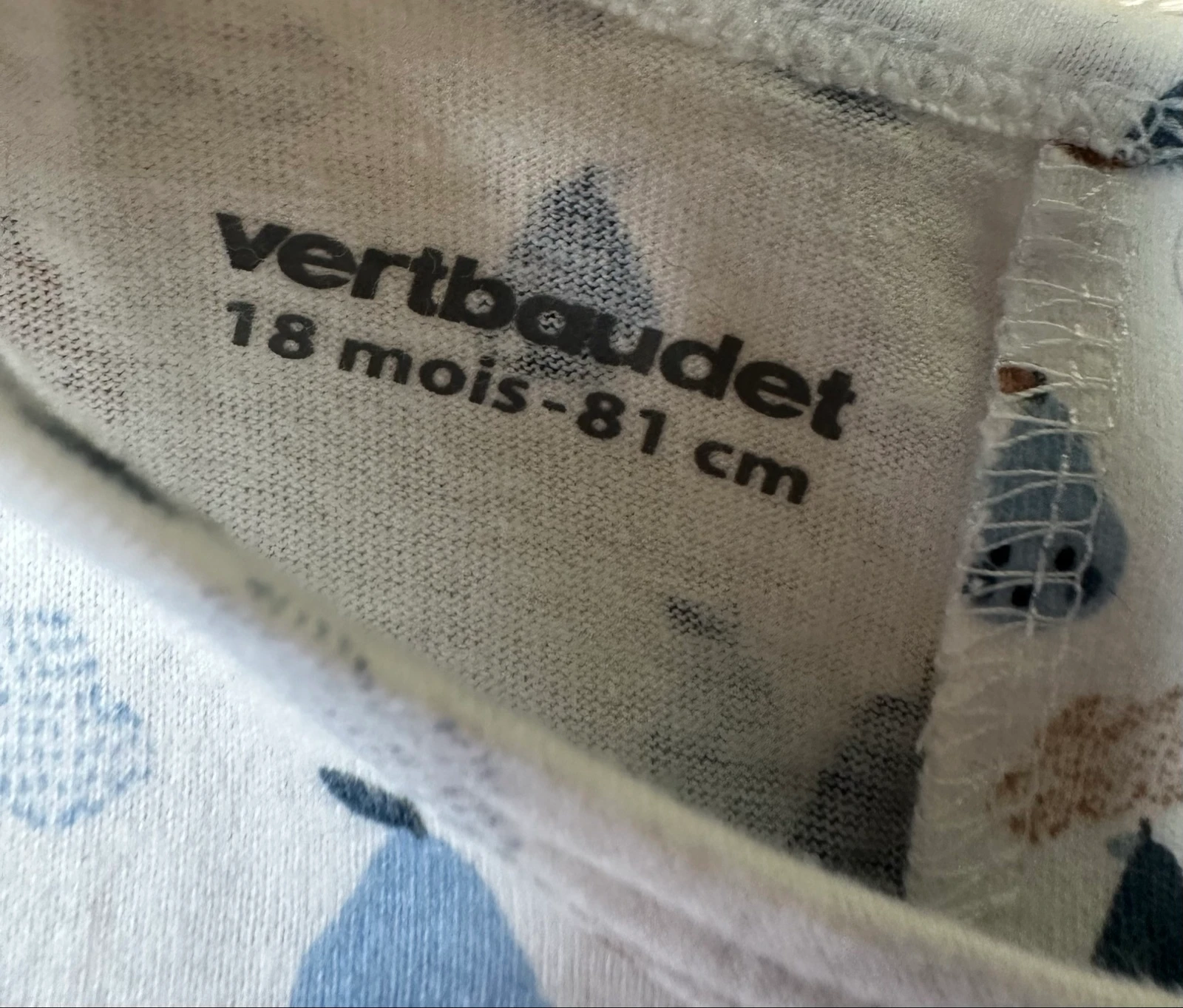 Mono Vertbaudet 18 meses blanco azul marrón – photo 3
